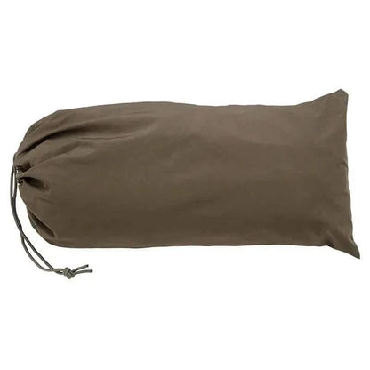 Valhalla Bivi Bag Shelter in compact brown storage bag with drawstring.