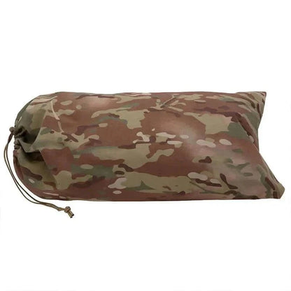 Spacious Valhalla Bivi Bag Shelter in camouflage design, provides breathable outdoor protection for campers and adventurers.